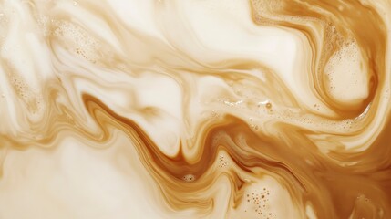 Liquid Mixing Abstract with Brown Swirls and Bubbles Texture Background