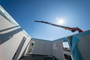 private house with aerated lightweight walls under construction