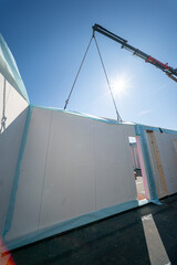 private house with aerated lightweight walls under construction