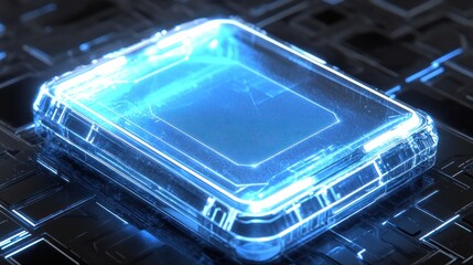 Futuristic Tech Device on Circuit Board