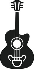 Fototapeta premium Classical Guitar Silhouette – Elegant String Instrument Vector Illustration