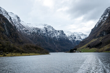 Fiordi norvegesi, panoramica, inverno, novembre, Norvegia, Europa