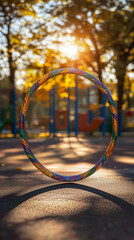 Colorful hoop on playground
