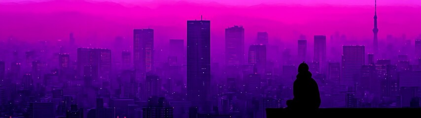 Cityscape Silhouette Dusk.