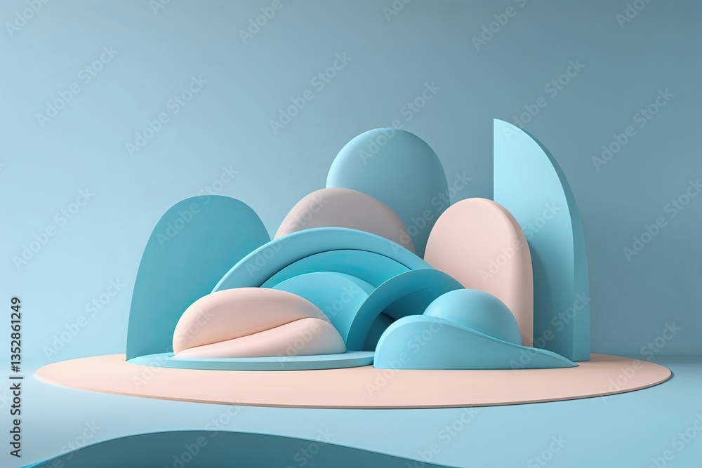 Poster sleek light pastel cyan abstract background with soft gradient effect