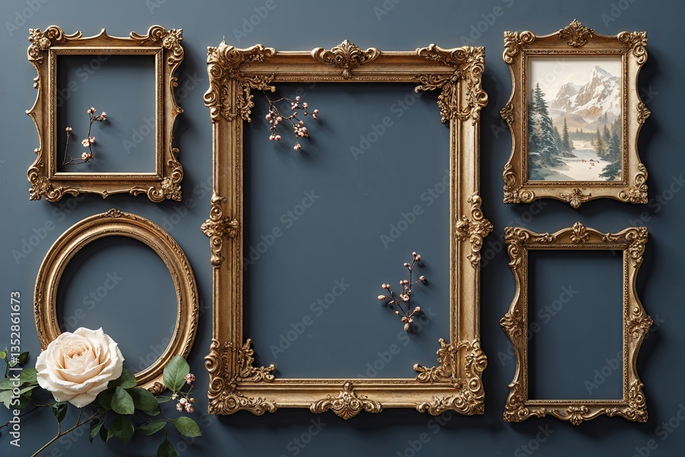 Poster sophisticated retro frame background design for creative projects