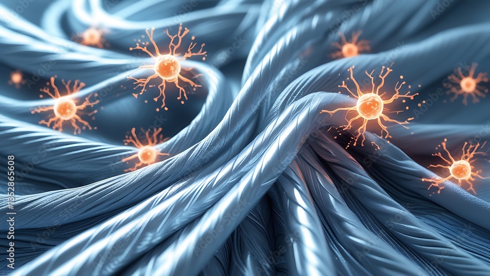 Poster intricate neural pathways: a detailed visualization showcasing the complex beauty of neural pathways