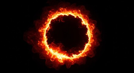 Fiery Ring of Fire - A mesmerizing of a fiery ring, perfect for backgrounds, designs, or any project needing a powerful, symbolic element