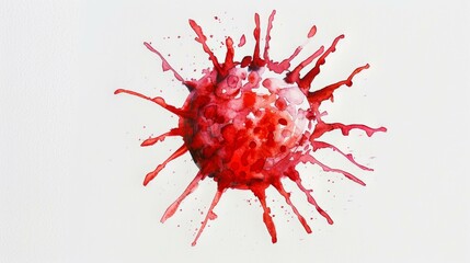 Vivid Depiction of a Virus Cell Showcasing Intricate Details and Artistic Flair
