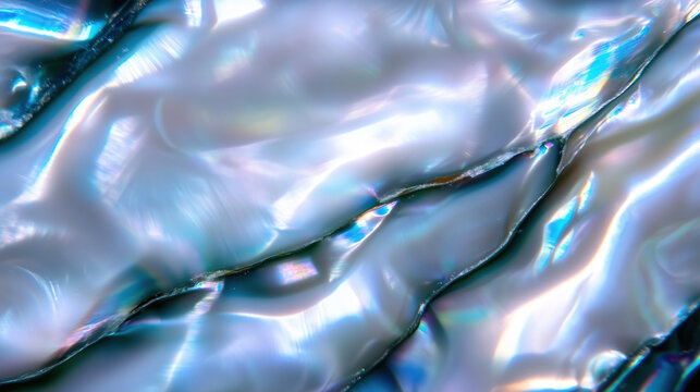 Beautiful pearl and seashell texture with iridescent hues showcasing aquatic elegance