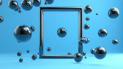 The image would feature a set of 3D spheres floating or flying in mid-air.
