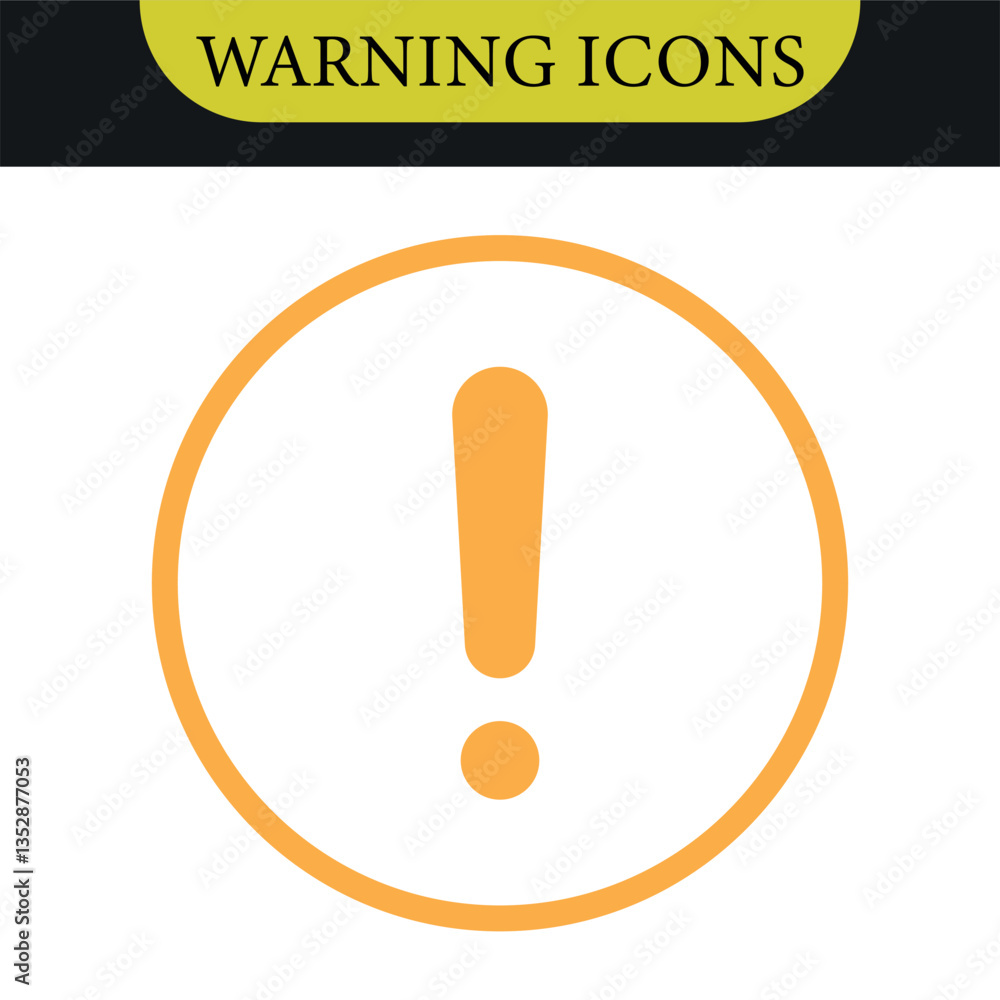 Poster exclamation mark icon or danger, warning or attention icon symbol. risk alert line icon vector. vect