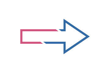 pink blue line arrow sign vector design