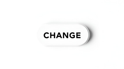 Transformative Control Button: Big Change Initiator on a Crisp White Background for Business Evolution
