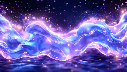 Obraz premium Abstract Liquid Flowing Night Scene