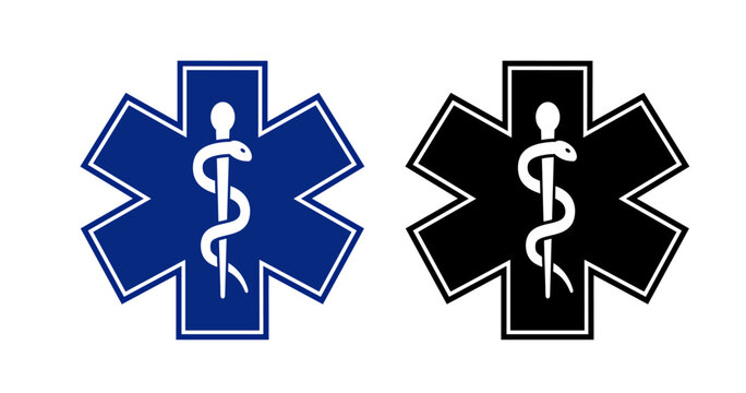 EMS Star of Life Symbol - Vector Logo Design for Emergency Medical Services