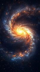 Obraz premium Surreal Cosmic Galaxy with Swirling Nebulas and Twinkling Stars, Fantasy Space Art Background