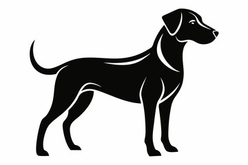 dog silhouette on white background