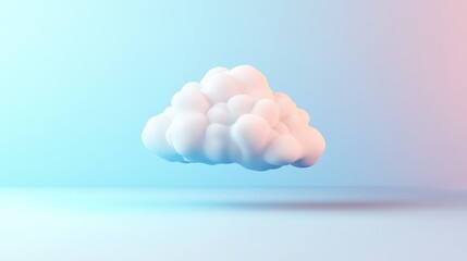 3D Rendered Cloud with Soft Gradient Background Minimalist Design Pastel Colors Abstract Art