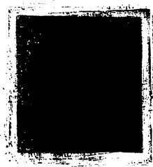 Black square texture mask with a distressed border, ideal for graphic design and photo editing overlays.