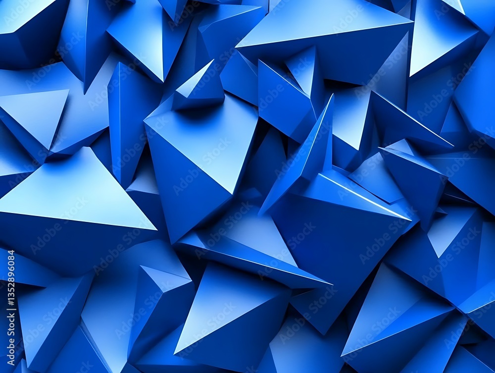Fototapete an abstract rendering of overlapping geometric blue shapes