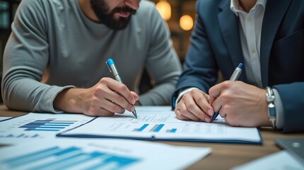 Team of Financial Experts Discussing Business Strategy and Investment Reports