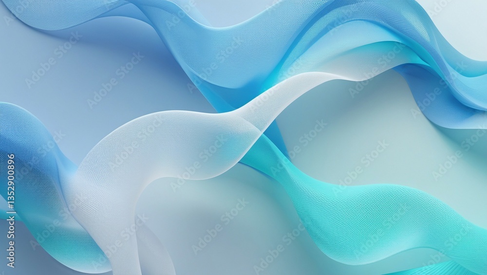 Poster high-resolution gradient mesh pattern in soft blue