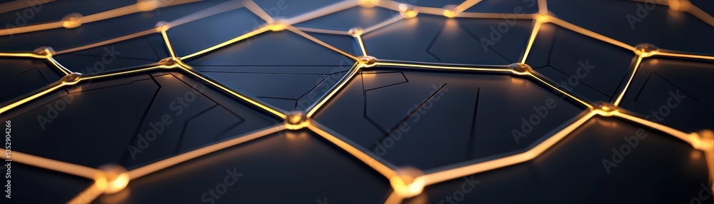 Poster abstract connection network with glowing nodes