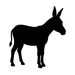 Obraz premium black donkey silhouette vector for farm designs, rural art, and creative animal-themed projects 