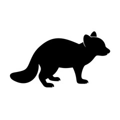 Fototapeta premium black raccoon silhouette vector for wildlife designs, nature art, and creative woodland projects 