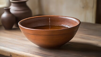 Clay Bowl with Liquid.