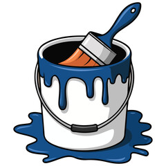 Paint can icon flat vector