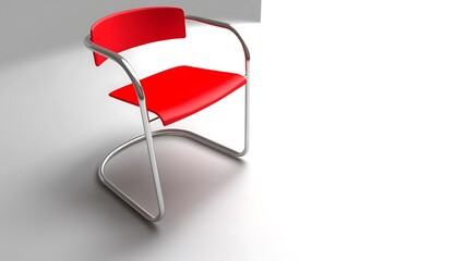 Modern red chair against white background. Possible use product display