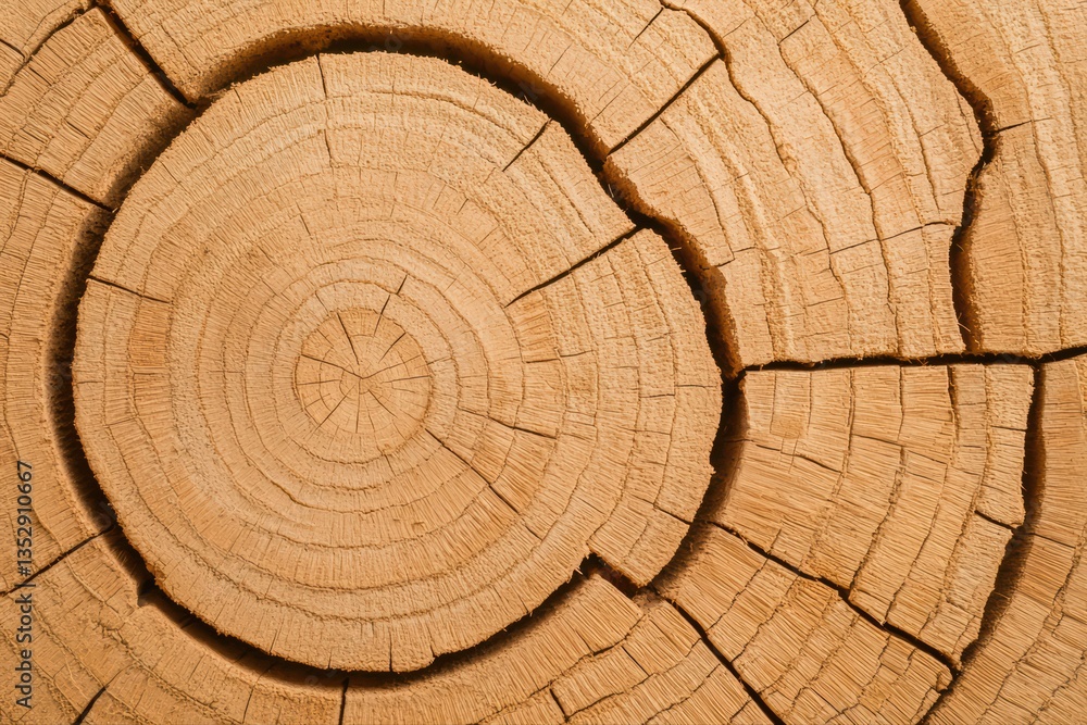 Poster close-up view of textured natural tree ring pattern