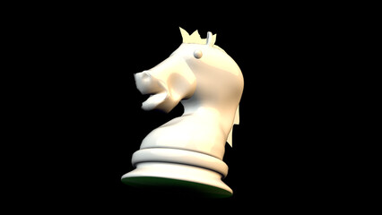 a white chess knight spins  © oxana