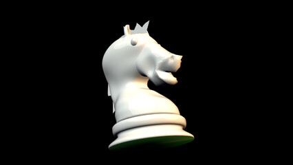 a white chess knight spins  © oxana