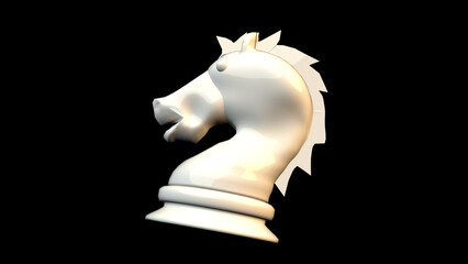 a white chess knight spins  © oxana