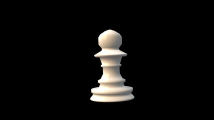 a white chess pawn spins 