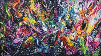 Abstract Swirling Colors with Vibrant Painting Background.