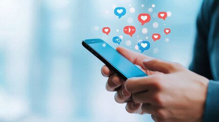 Social media interaction with smartphone and notifications