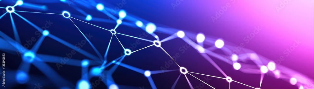 Poster abstract network connection in futuristic space