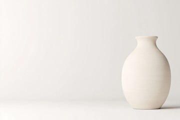 Simple, minimalist cream-colored vase