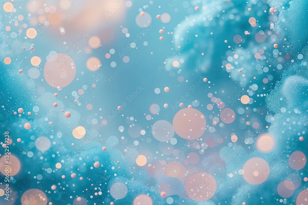 Aufkleber captivating abstract pastel cyan backdrop featuring enchanting bokeh effect
