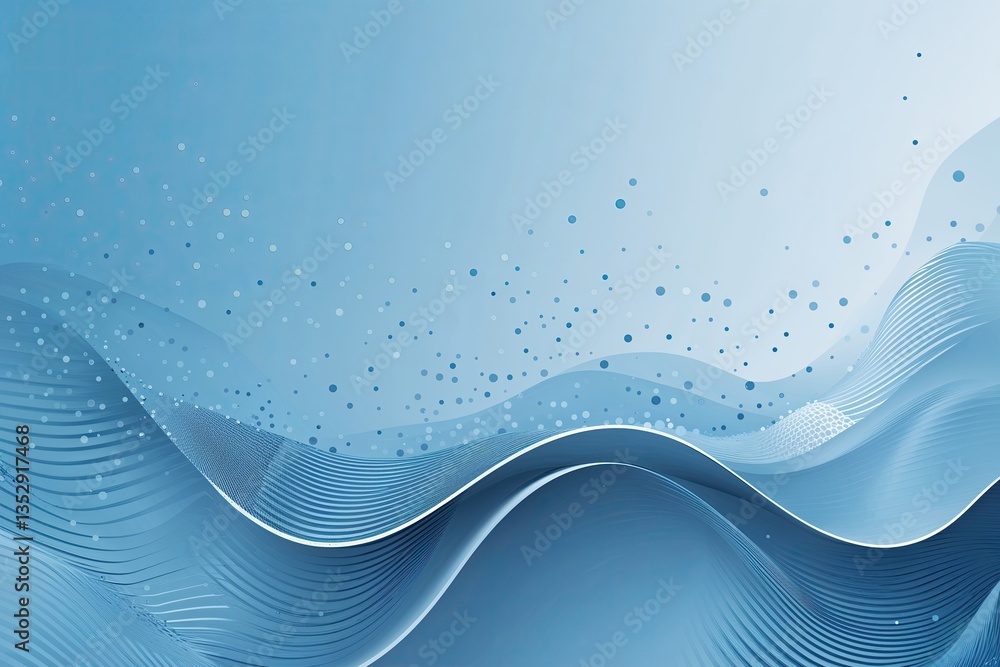 Aufkleber light blue abstract halftone background with wavy lines and dots design