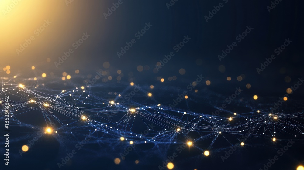 Poster abstract network connection: digital landscape of interconnected nodes