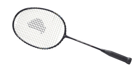 Badminton Racket Close Up on Transparent Background for Sport Equipment