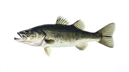 Naklejka premium Largemouth Bass Fish Aquatic Animal Wildlife Closeup Studio Shot