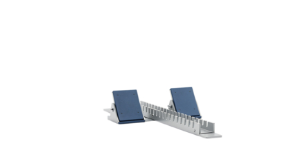 Isolated starting block ready for track and field sprint athlete