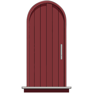 Wooden door icon flat vector
