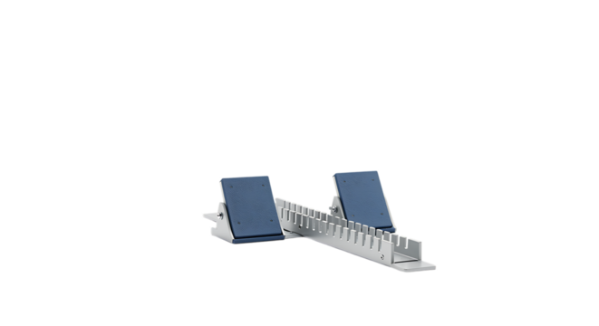 Isolated starting block ready for track and field sprint athlete
